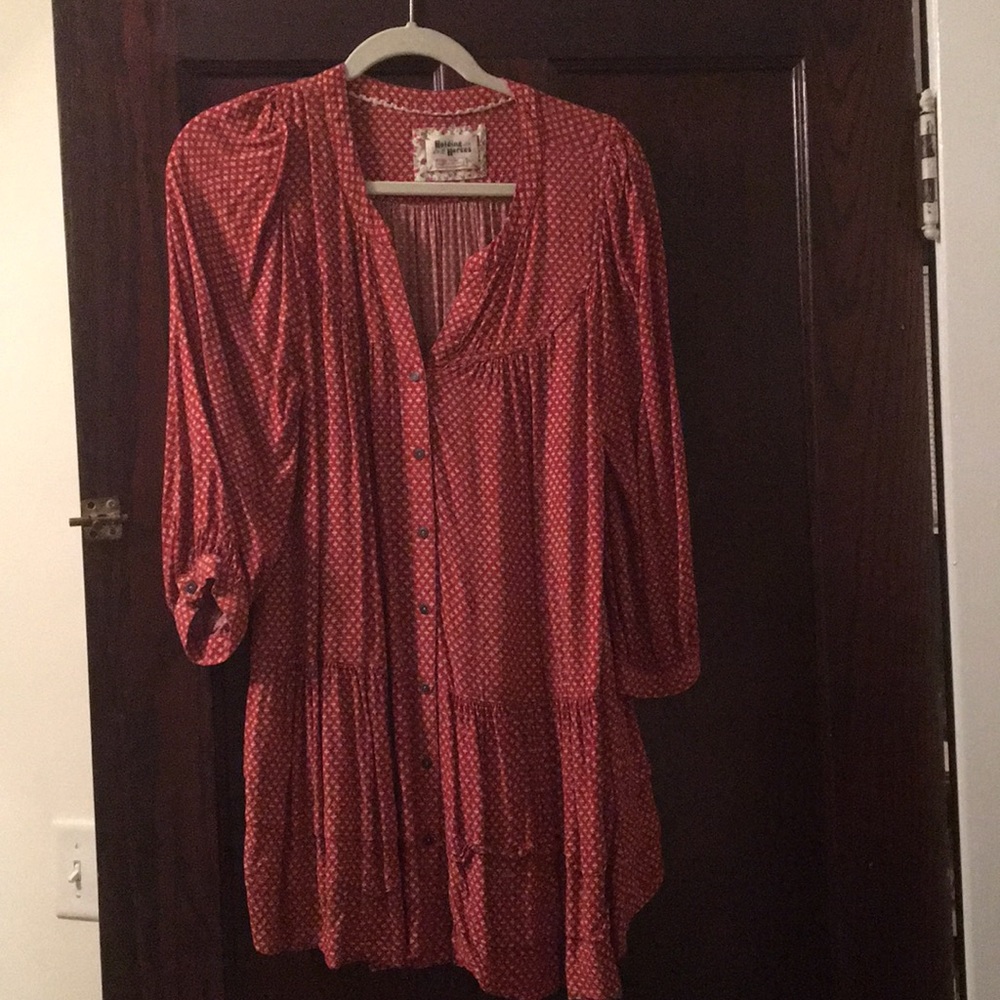 Anthropologie Holding Horses Red Dress